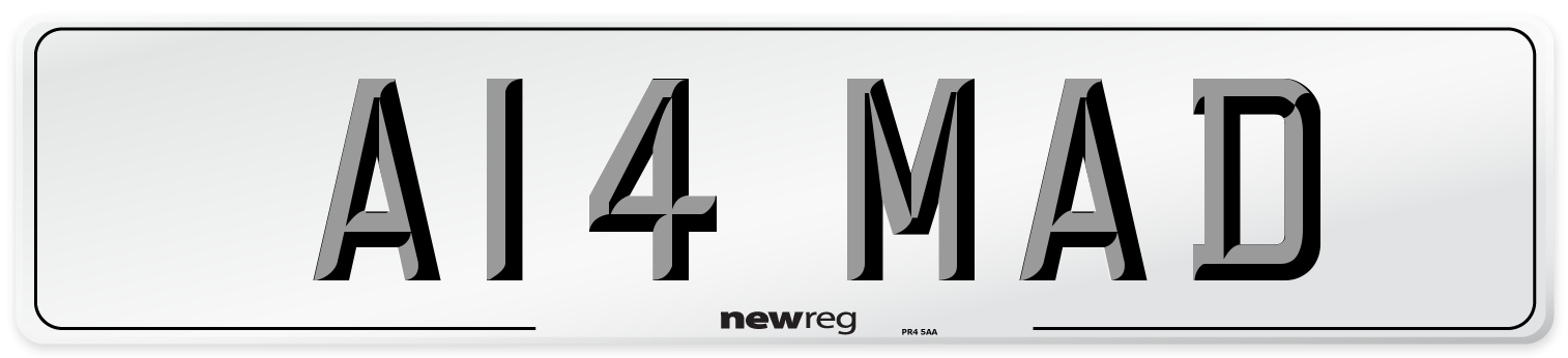 A14 MAD Number Plate from New Reg